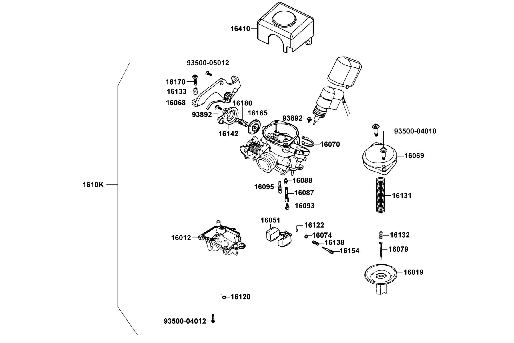 SUPER8 50R ON-ROAD(2017) Carburetor parts diagram