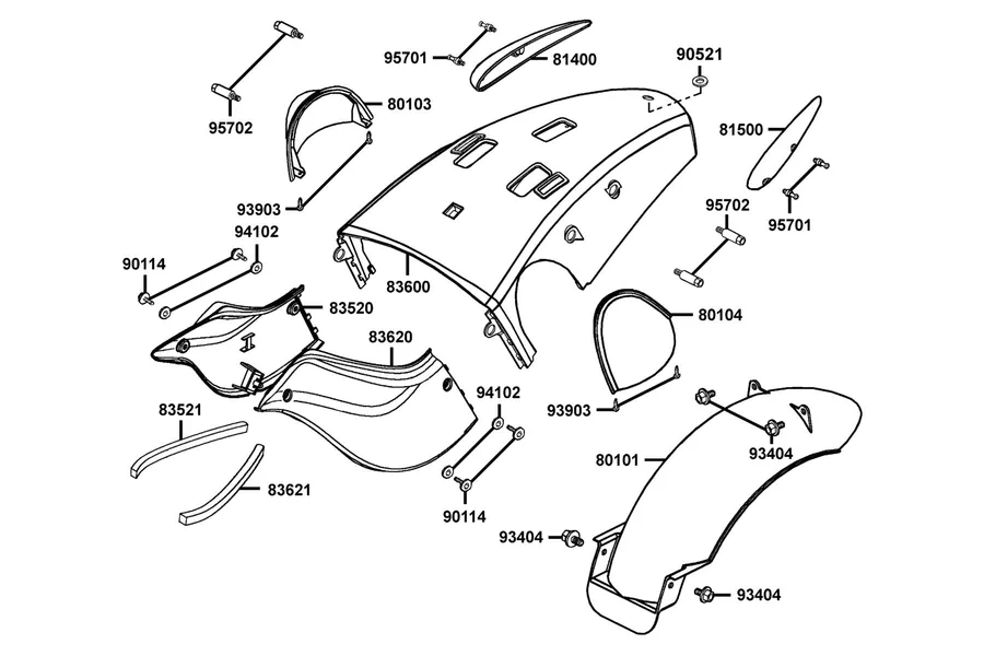 F23 Rear Fender parts diagram