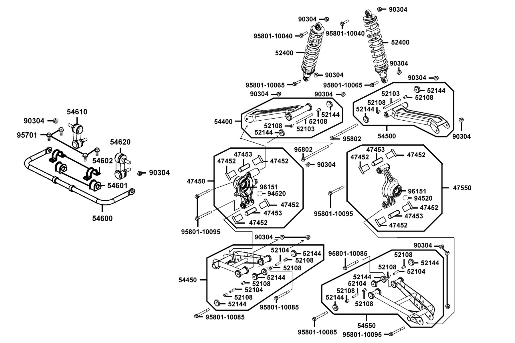MAXXER 450I Control Arm Assy parts diagram