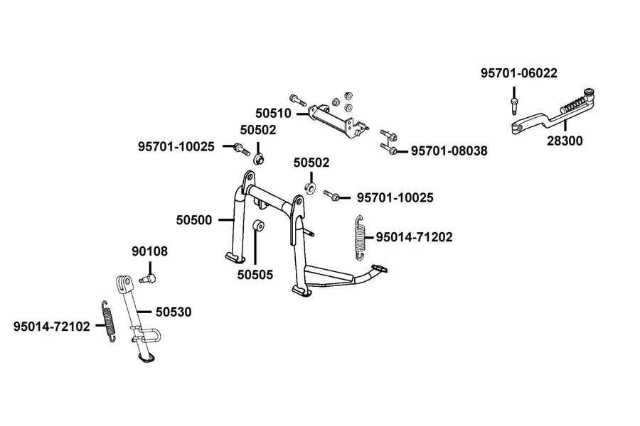 F15 Stand and Kick Starter Arm parts diagram