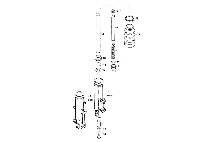 F22 Separated Parts Of Fr Fork parts diagram