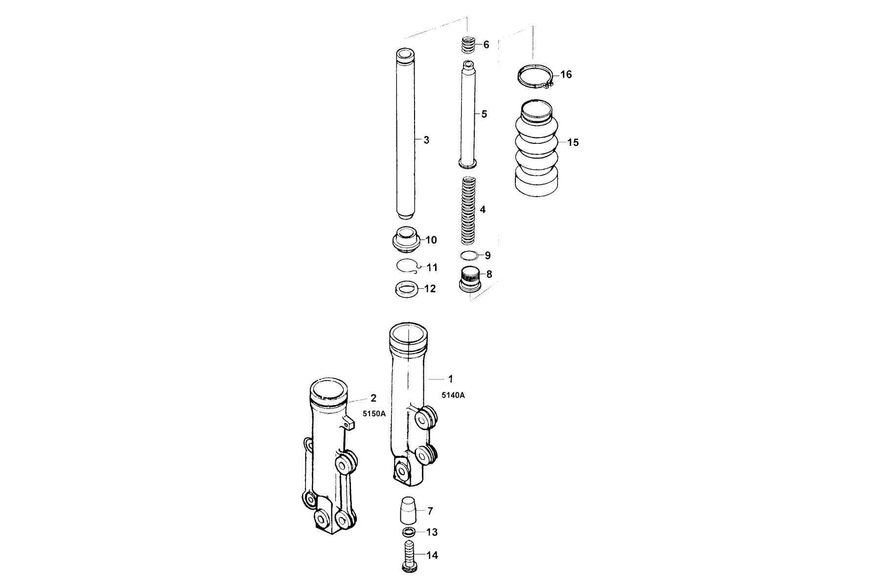 KYMCO COBRA 50 (2000-2003) Separated Parts Of Fr Fork parts diagram