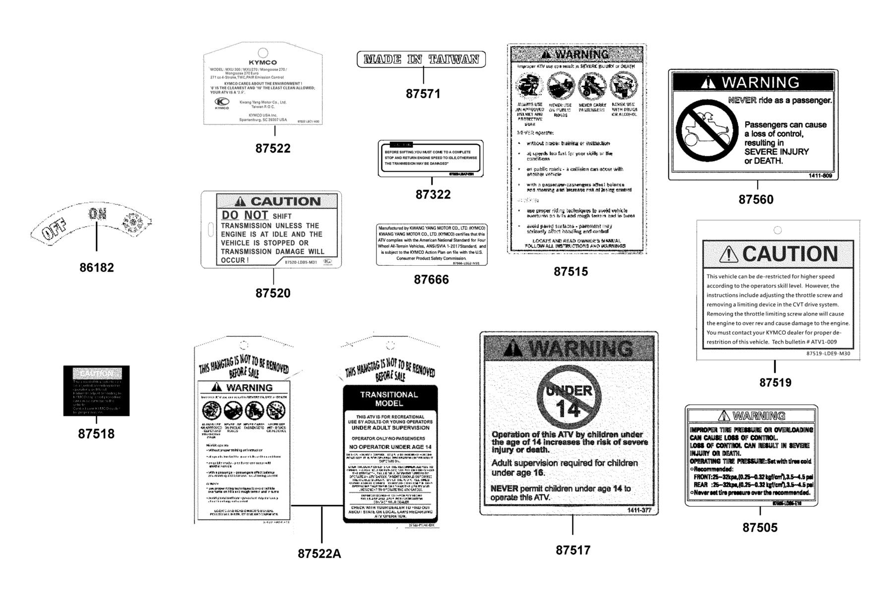 Mongoose(2021) Caution Label parts diagram