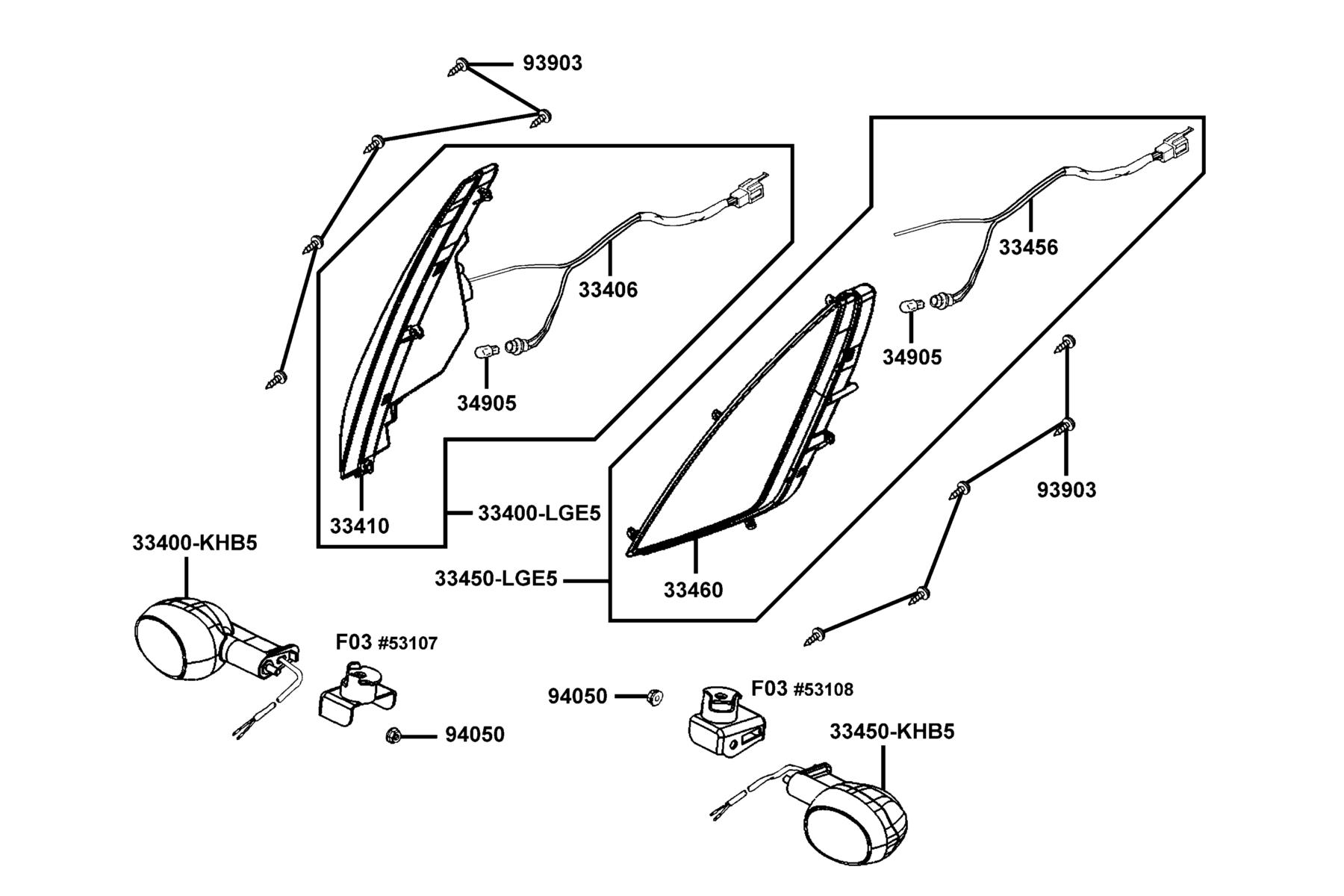 PEOPLE GTi 300 (2016~) Winker Assy Rh/Lh Fr parts diagram