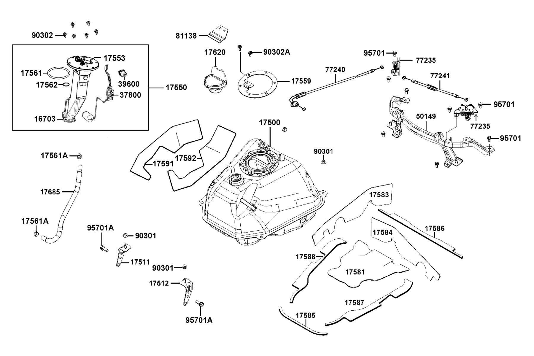 AK550 2022 Fuel Tank parts diagram