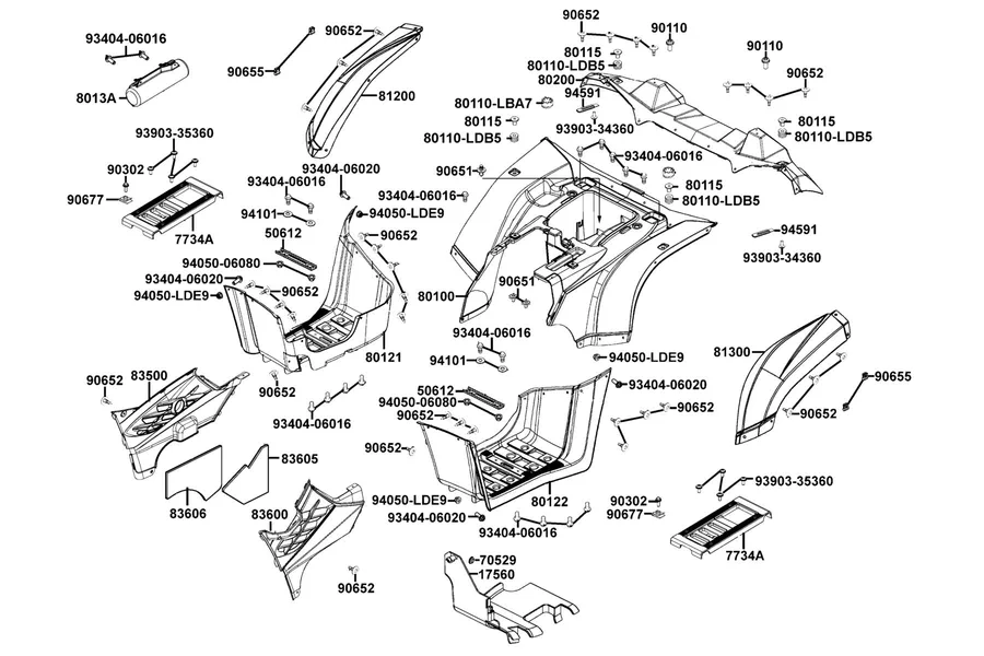 F12 Fender Rear parts diagram