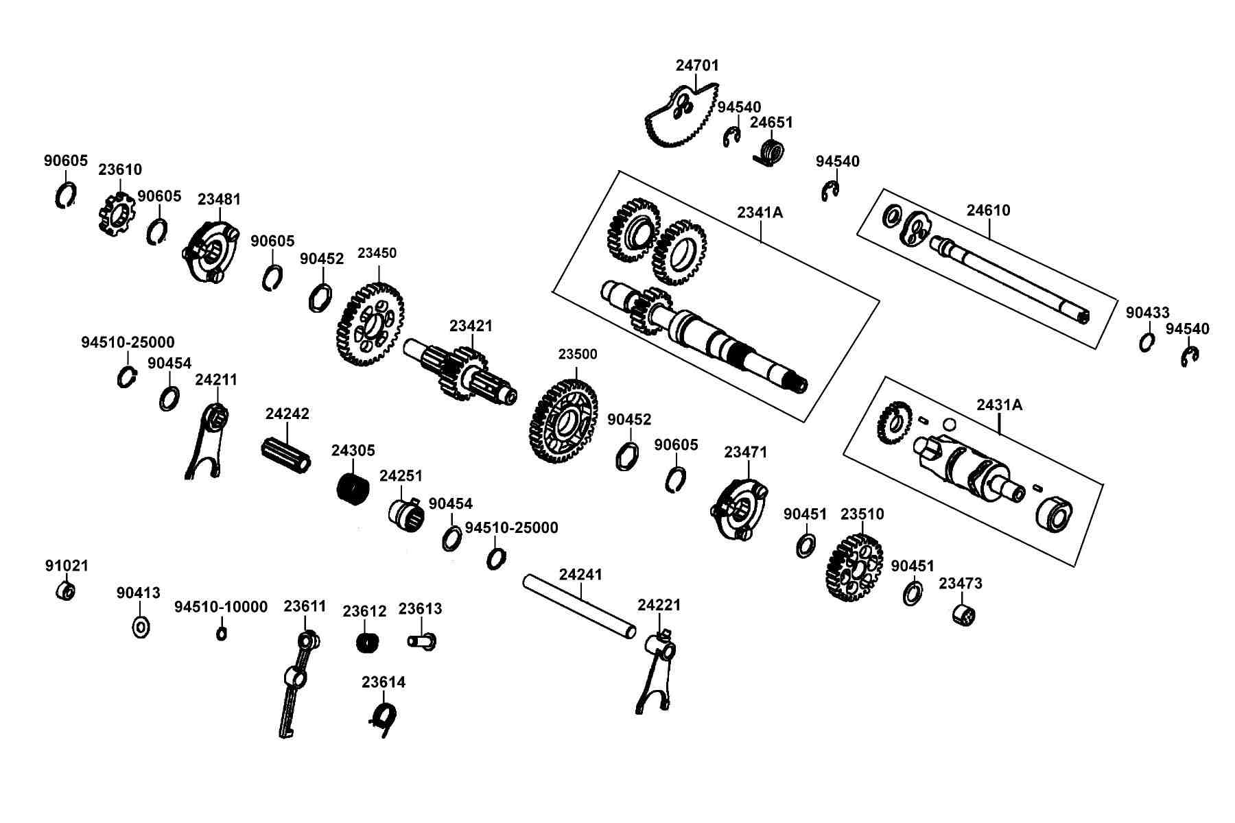 KYMCO MXU 500 (2007-2008) Clutch Assy Primary parts diagram