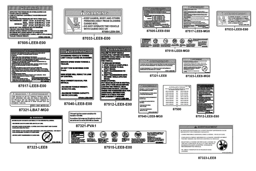 F25 Caution Label parts diagram