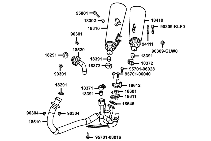 F17 Exhaust Muffler parts diagram