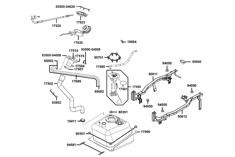 F10 Fuel Tank parts diagram