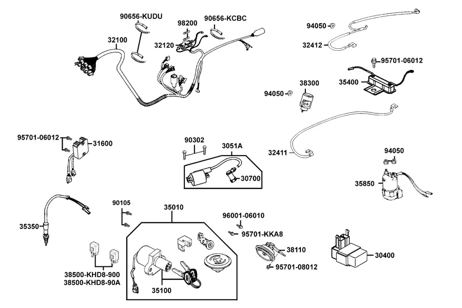 F22 Wire Harness parts diagram