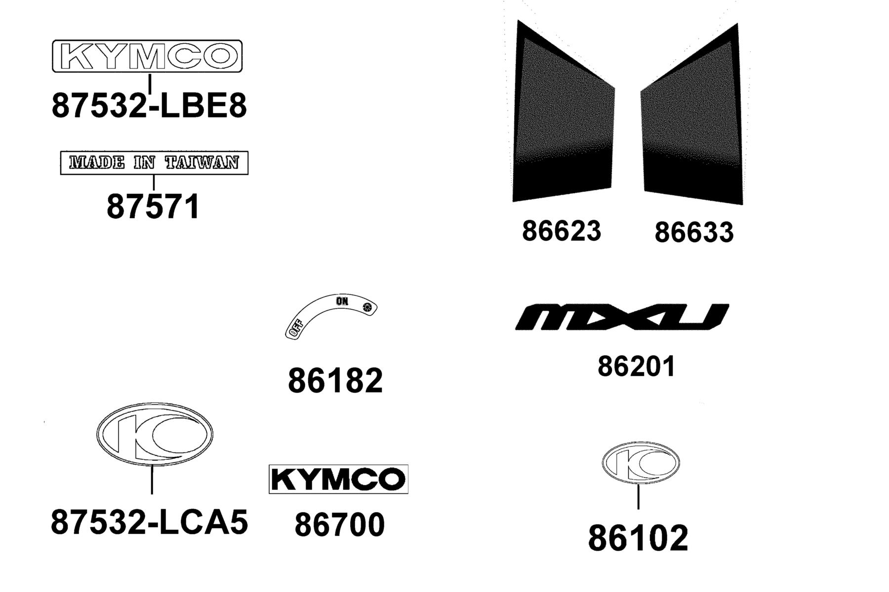MXU 150 2026 EPA Emblem●Stripe parts diagram