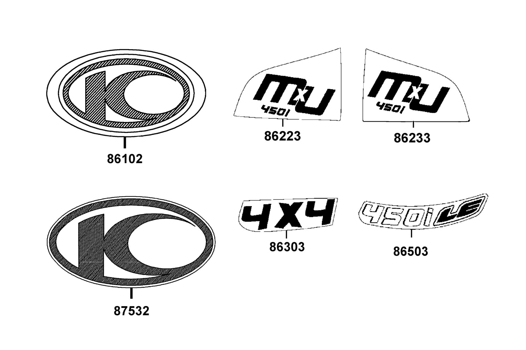 MXU 450i LE (2017~) Emblem ● Stripe parts diagram