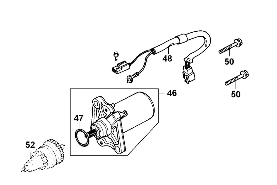 E04 Starting Motor parts diagram