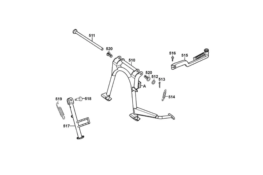 F16 Stand and Kick Starter Arm parts diagram