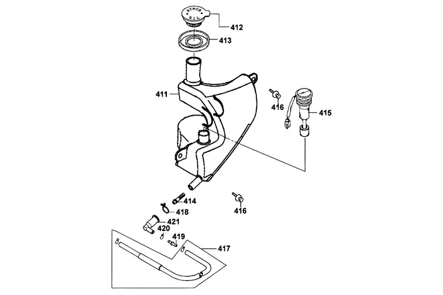 F12 Oil Tank parts diagram