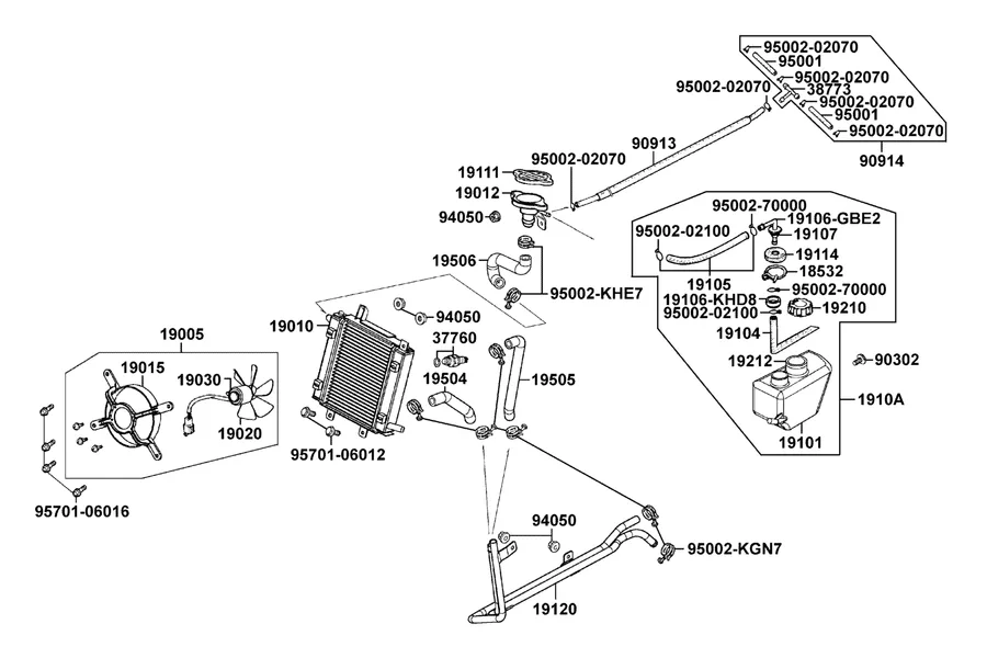 F21 Radiator parts diagram