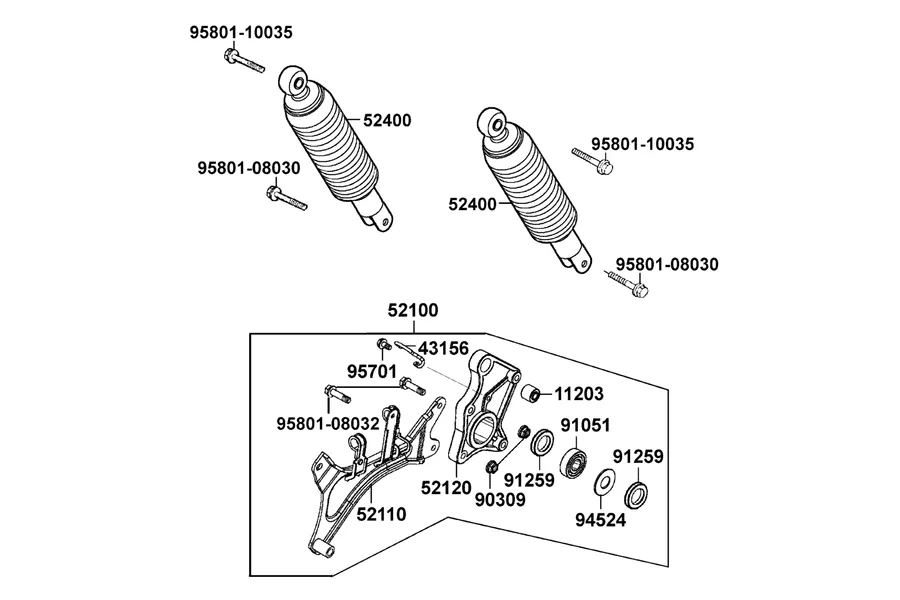 F16 Rear Cushion parts diagram