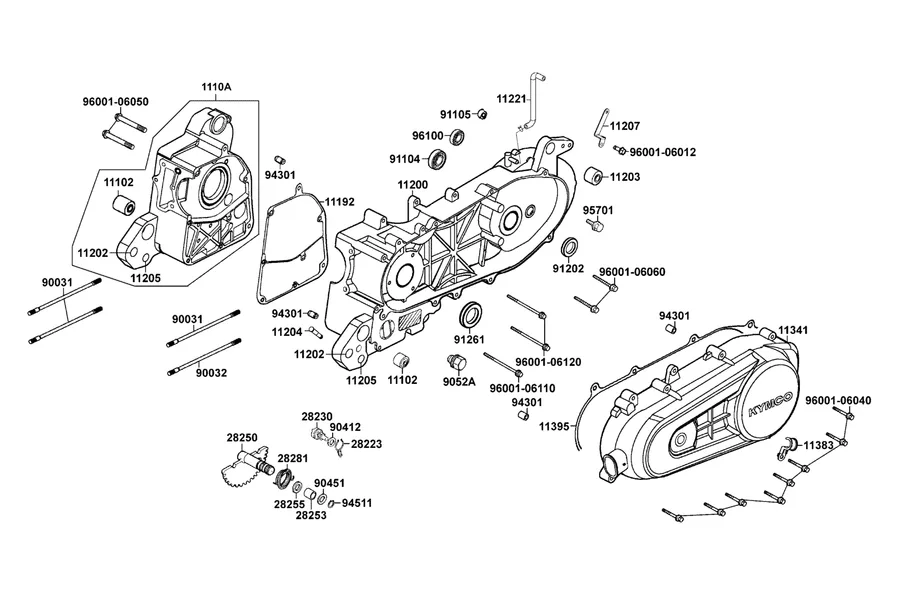 E01 Crank Case parts diagram