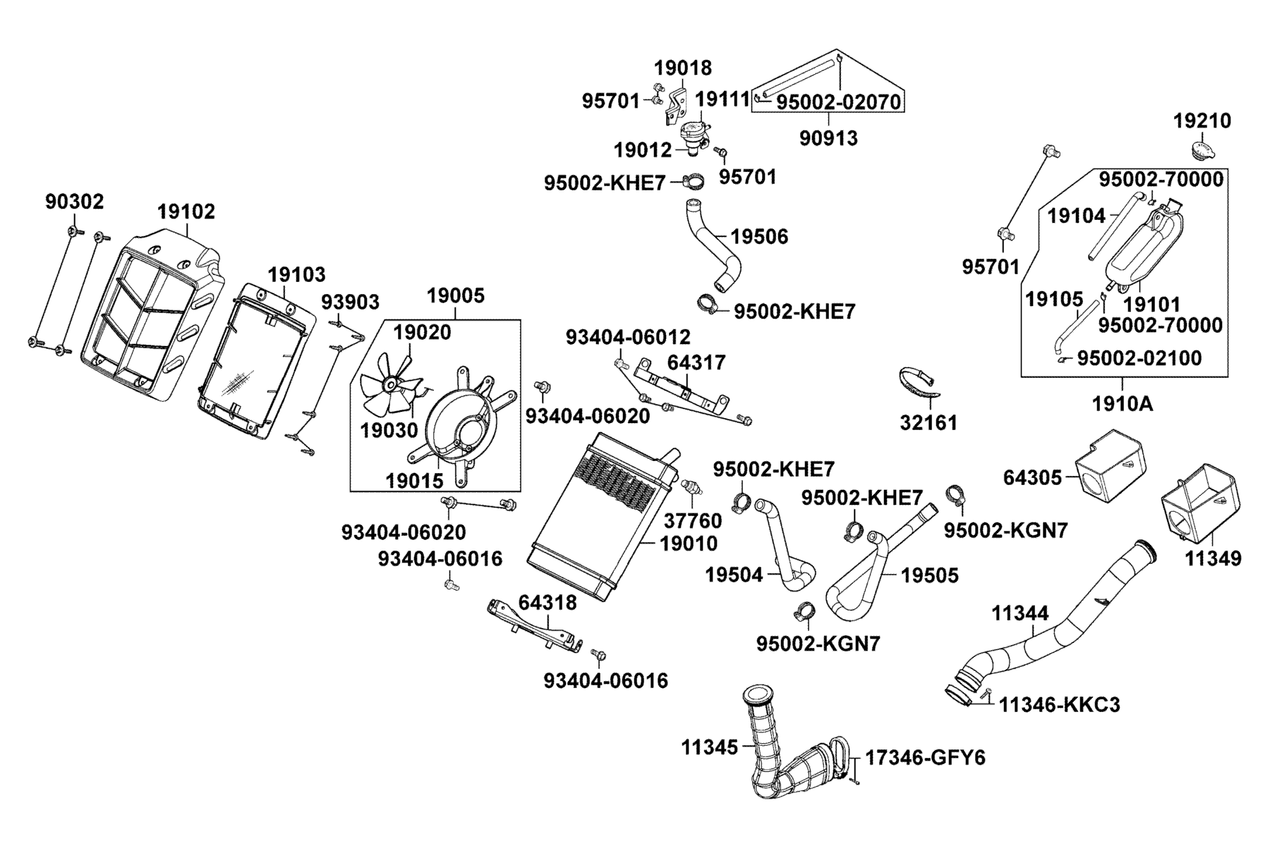 KYMCO Mongoose 250 (2004-2007) Rear Carrier Luggage parts diagram