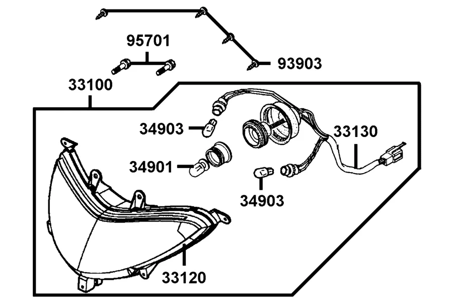 F01 Head Light parts diagram