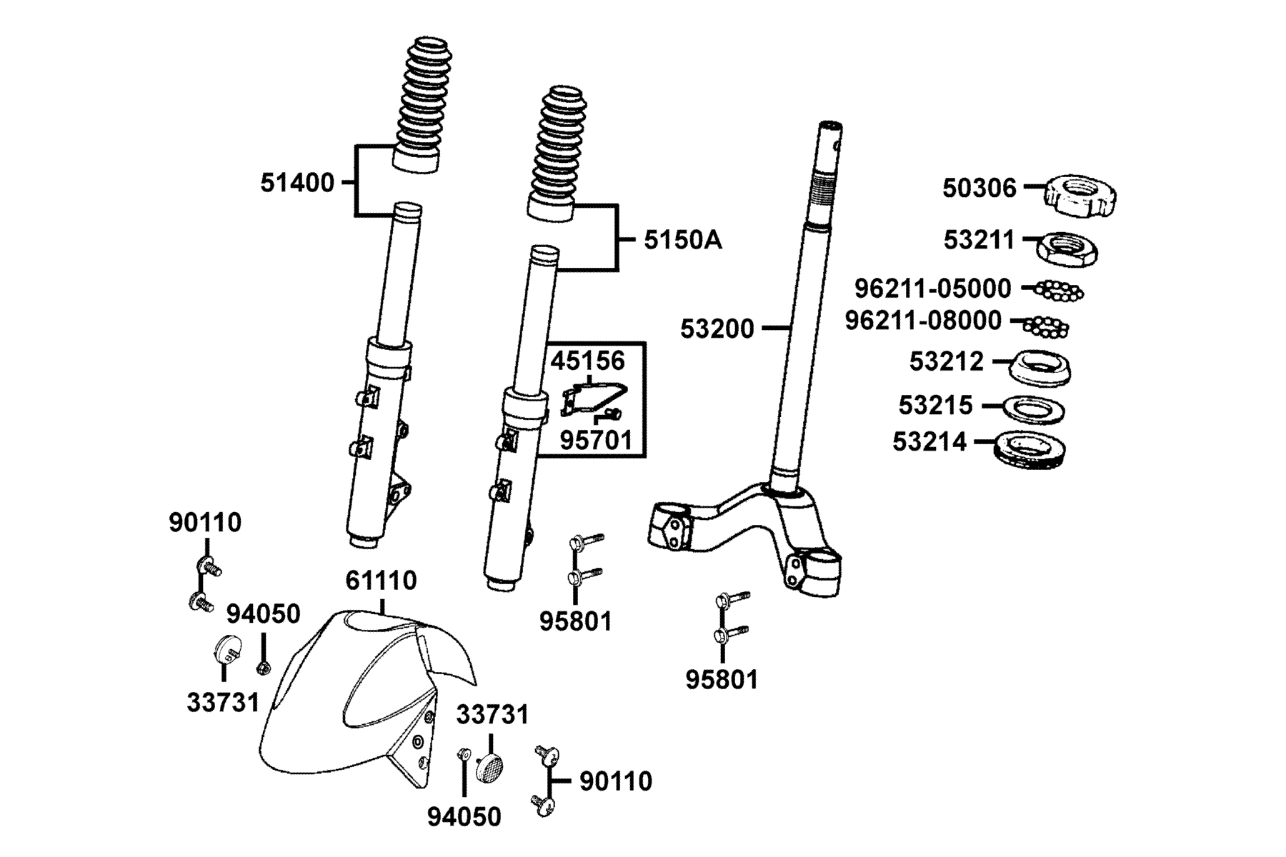 KYMCO GRANDVISTA 250 (2004-2007) Front Cushion parts diagram