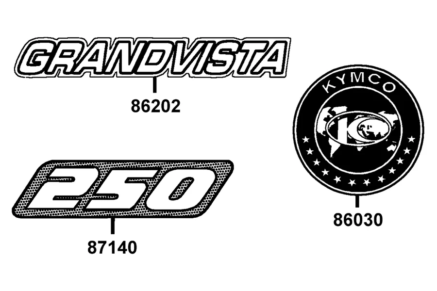 F26 Emblem and Stripe parts diagram