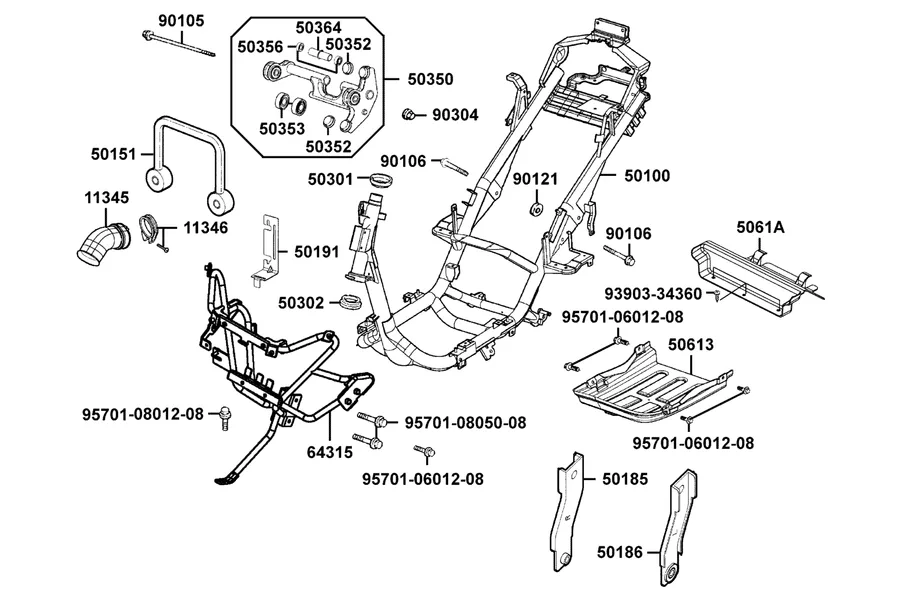 F20 Frame Body parts diagram