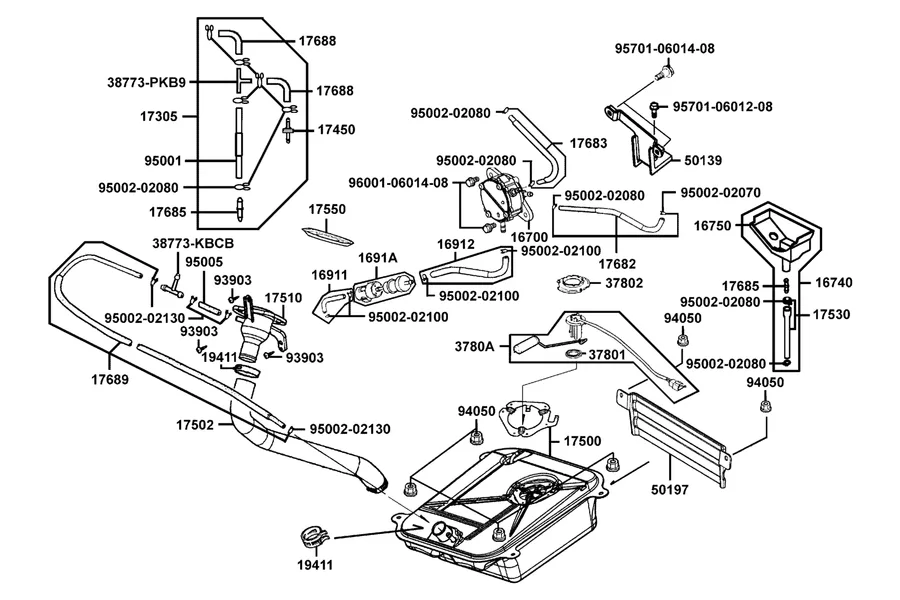 F10 Fuel Tank parts diagram