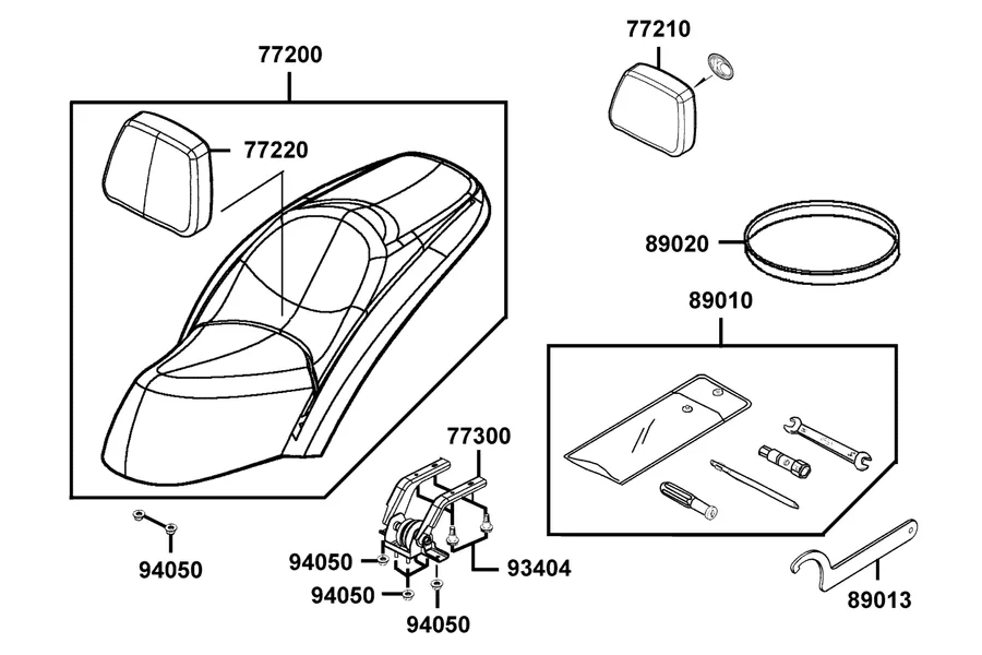 F09 Seat parts diagram