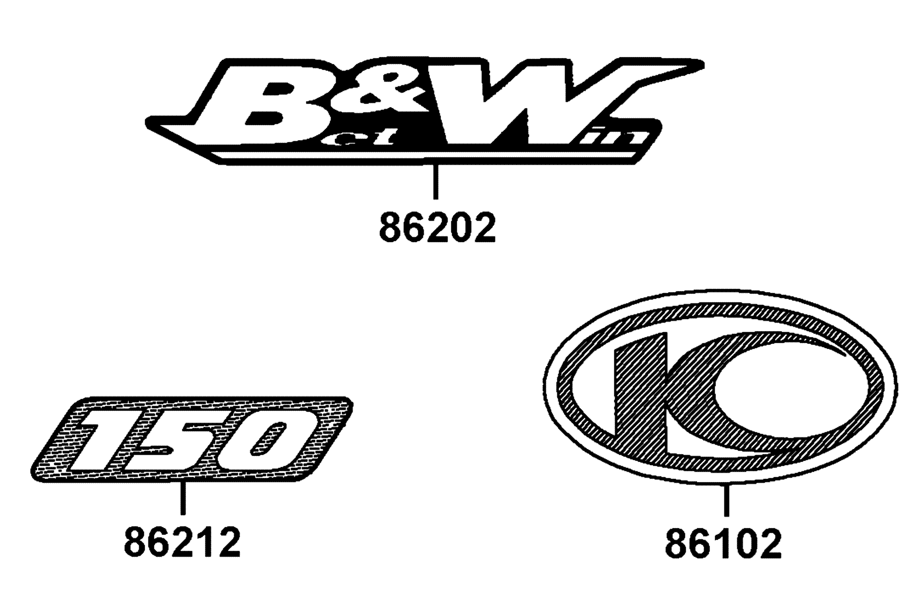 KYMCO Bet&Win 150 (2008-2008) Emblem and Stripe parts diagram