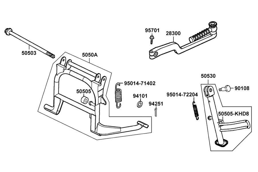 F15 Stand and Kick Starter Arm parts diagram