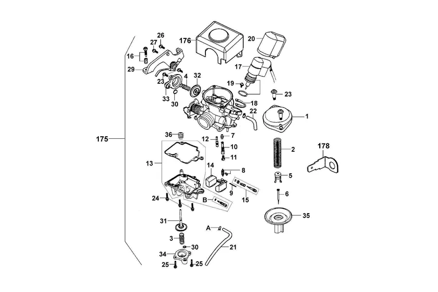 E05 Carburetor parts diagram