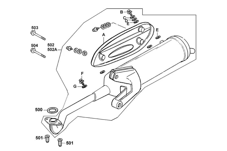 F14 Exhaust Muffler parts diagram