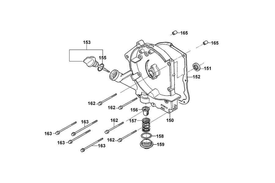 E04 Right Crankcase Cover parts diagram
