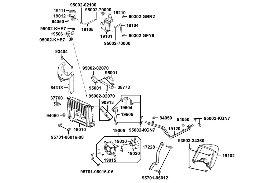 F21 Radiator parts diagram