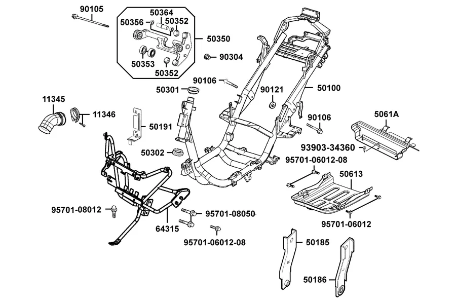 F20 Frame Body parts diagram