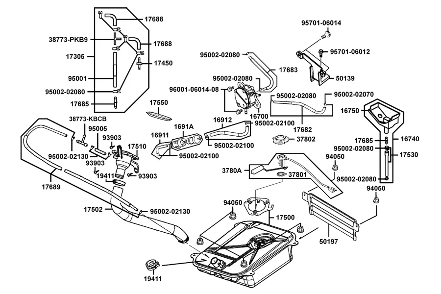 F10 Fuel Tank parts diagram