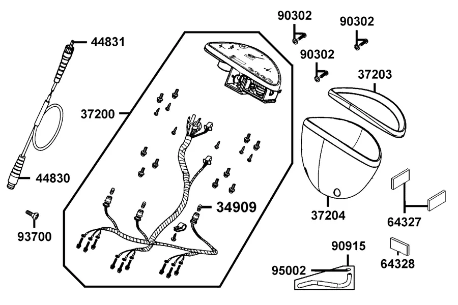 F02 Speedometer parts diagram