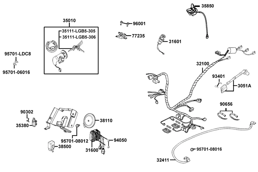 F19 Wire Harness parts diagram