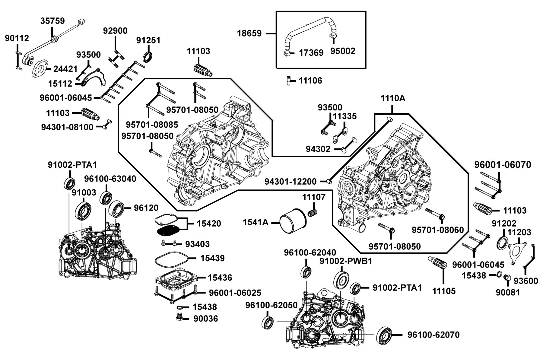 UXV 450i(2020) Right Crank Case parts diagram