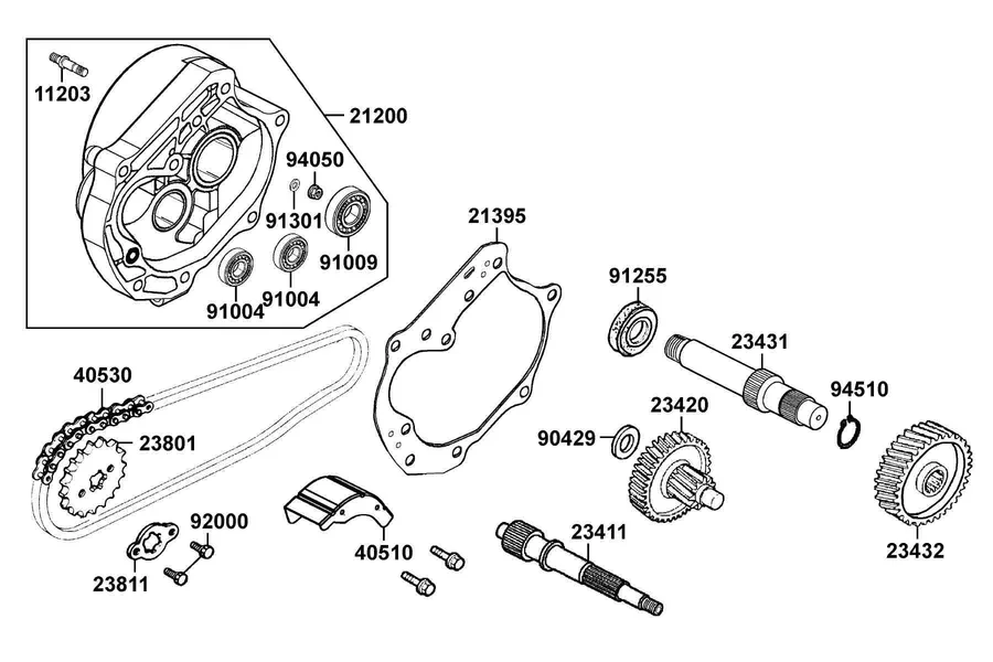 E08 Transmission parts diagram
