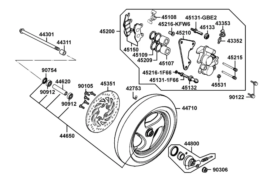 F07 Front Wheel parts diagram