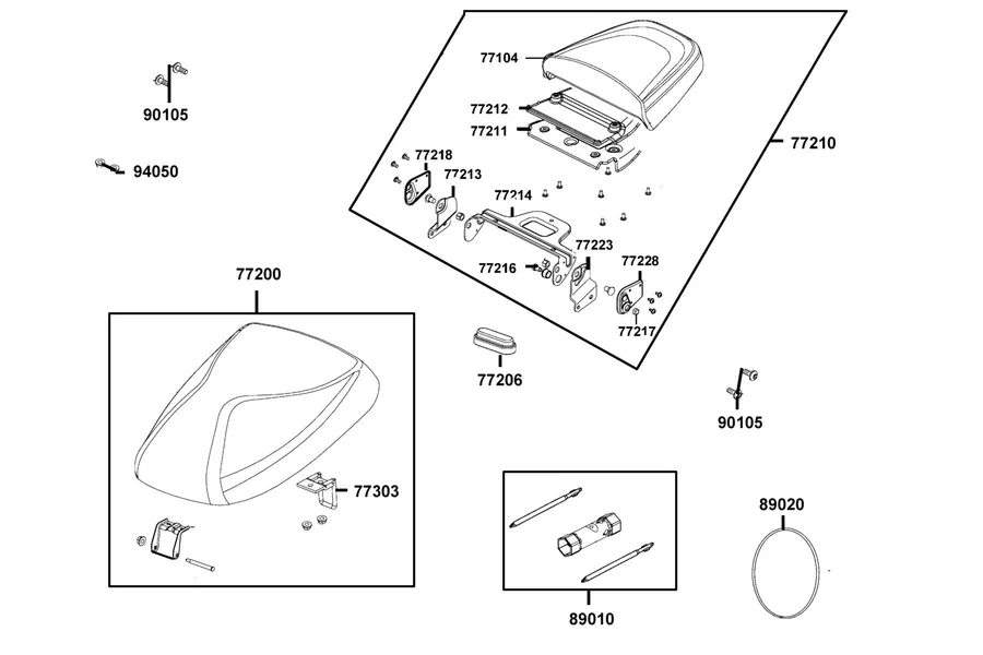 F09 Seat parts diagram