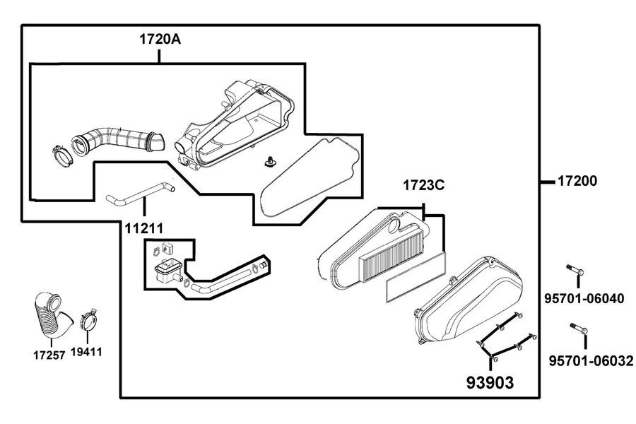 F13 Air Cleaner parts diagram