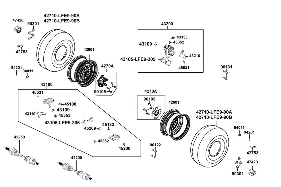 F08 Rear Wheel parts diagram
