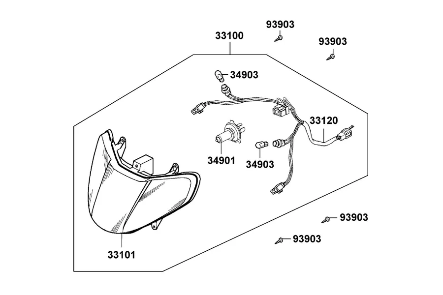 F01 Head Light parts diagram