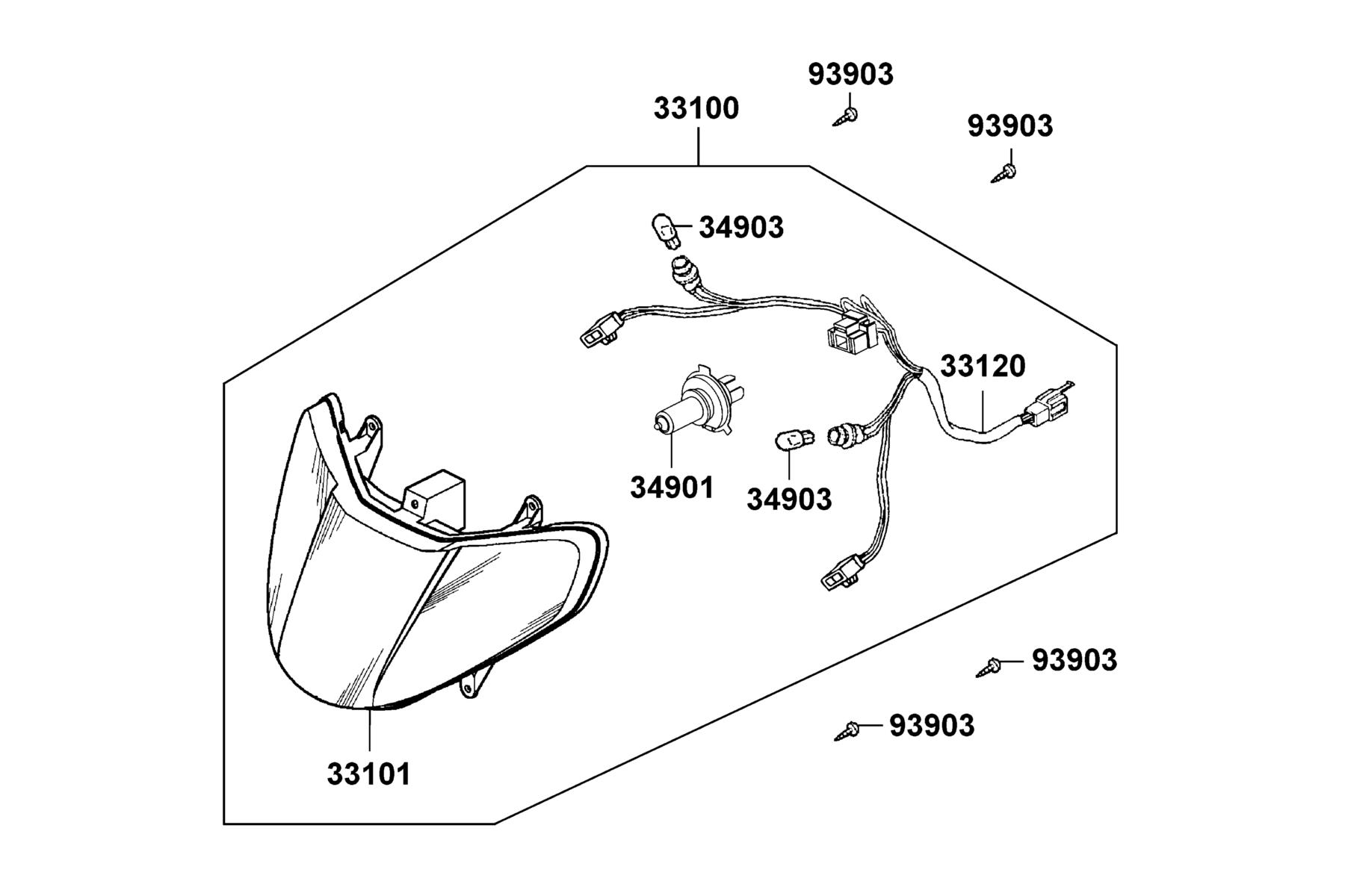 KYMCO VITALITY 50 Head Light parts diagram