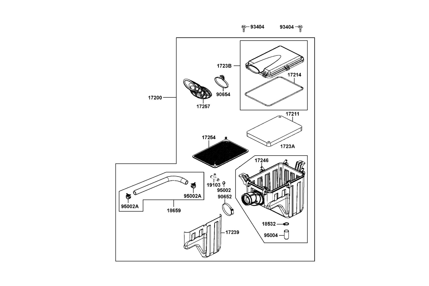 MXU 700i Air Cleaner parts diagram
