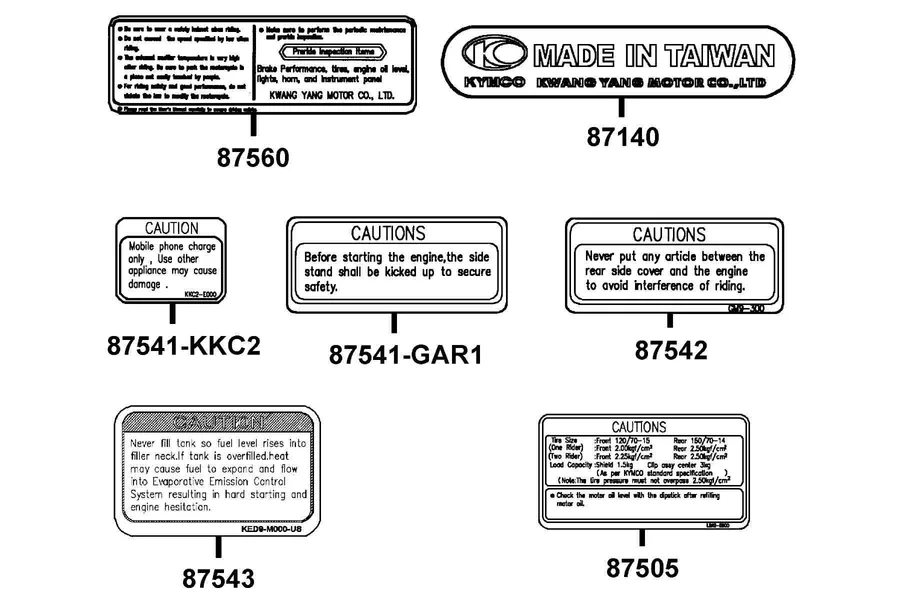 F25 Caution Label parts diagram